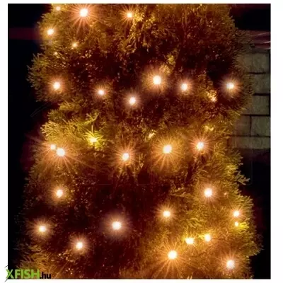 Dekorációs termékek home LED 100/a led-es fényfüzér, 9,9 M / 100 db borostyán színű led, állófényű, zöld vezeték, hálózati adapter, kül- és beltéri kivitel