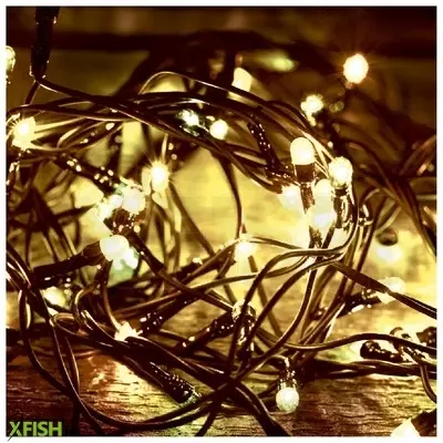 Dekorációs termékek home LED 108c/ww led-es fényfüzér, 7 M / 100 db melegfehér led, 8 fényprogram, zöld vezeték, hálózati adapter, kül- és beltéri kivitel