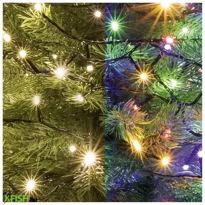 Dekorációs termékek home LED 202r/ww/m led-es dual color fényfüzér, 14 M / 200 db melegfehér és színes led, távirányító, 2 fényprogram, hálózati adapter, kül- és beltéri kivitel