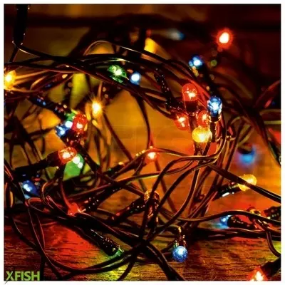 Dekorációs termékek home LED 208c/m led-es fényfüzér, 14 M / 200 db színes led, 8 fényprogram, zöld vezeték, hálózati adapter, kül- és beltéri kivitel