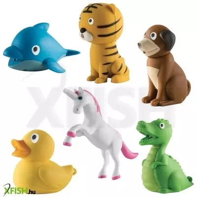 Home kids LED zoo állatfigurás kulcstartó, műanyag, hang- és fényhatás, 12 db