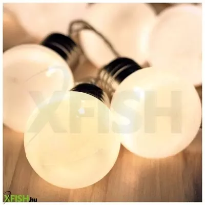 Dekorációs termékek home lp 20/ww led-es villanykörte fényfüzér, 9,5 M / 20 db melegfehér led, villanykörte búra, állófényű, átlátszó vezeték, adapter, kül- és beltéri kivitel