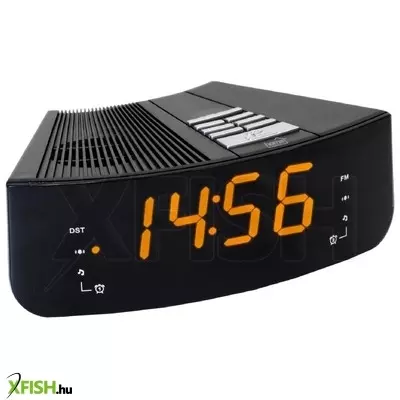 Home ltcr 02 digitális, LED ébresztőóra rádióval, borostyán sárga kijelző, 10 állomás memória, ébresztés, elemes vagy hálózati tápellátás