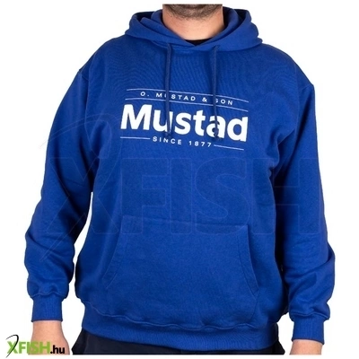 Mustad Blue Brand Cotton Hoodie Horgász Pulóver Kék Xl