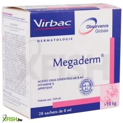 Megaderm Kondicionáló Táplálék Kigészítő Kutyák Macskák Részére 28x8ml