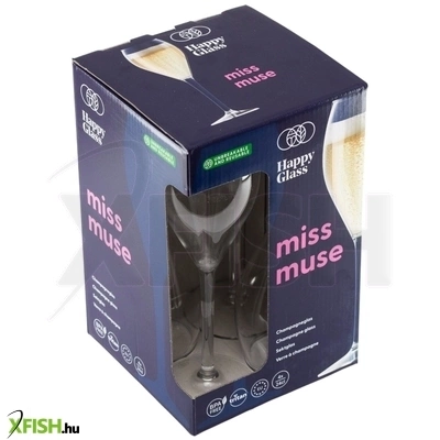 Örökpohár happyglass miss muse törhetetlen pezsgőspohár, 24 cl, bpa mentes, élelmiszeripari minőség, 4 db / szett