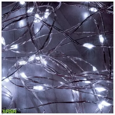 Dekorációs termékek home ml 200/wh micro led-es fényfüzérköteg, 200 db hidegfehér micro led, 10 ágú, vékony, ezüstszínű vezeték, hálózati adapter, kül- és beltéri kivitel