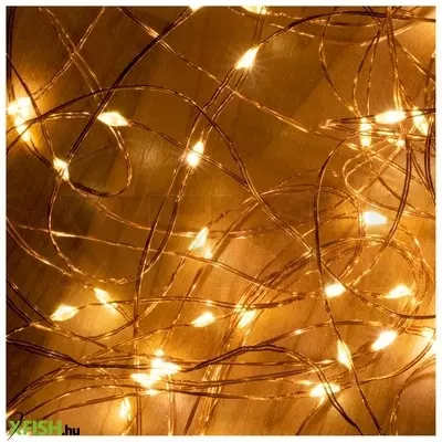 Dekorációs termékek home ml 200/ww micro led-es fényfüzérköteg, 200 db melegfehér micro led, 10 ágú, vékony, ezüstszínű vezeték, hálózati adapter, kül- és beltéri kivitel