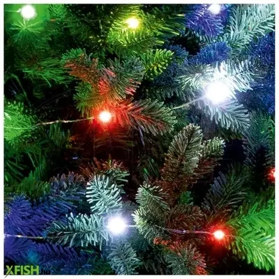 Dekorációs termékek home ml 50/m micro led-es fényfüzér, 4,9 M / 50 db színes micro led, állófényű, kapcsolható és időzíthető, átlátszó vezeték, elemes, beltéri kivitel