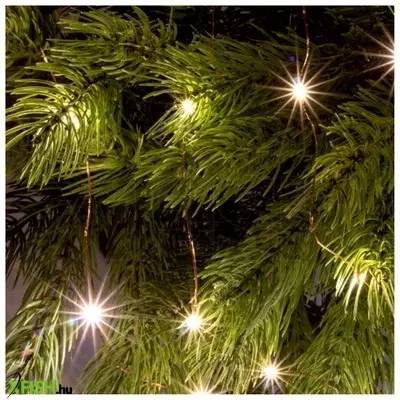 Dekorációs termékek home ml 50/ww micro led-es fényfüzér, 4,9 M / 50 db melegfehér micro led, állófényű, kapcsolható és időzíthető, átlátszó vezeték, elemes, beltéri kivitel