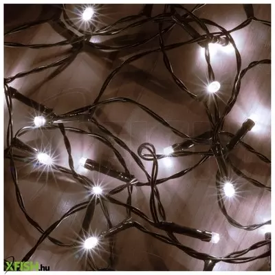 Dekorációs termékek home mlc 58/wh mini led-es fényfüzér, 4,9 M / 50 db hidegfehér led, 8 fényprogram, zöld vezeték, elemes, kül- és beltéri kivitel