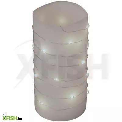 Home mlf 26/wh micro led-es fényfüzér, 2 M / 20 db hidegfehér micro led, állófényű, átlátszó vezeték, időzíthető, gombelemes, lapos elemtartó, beltéri kivitel