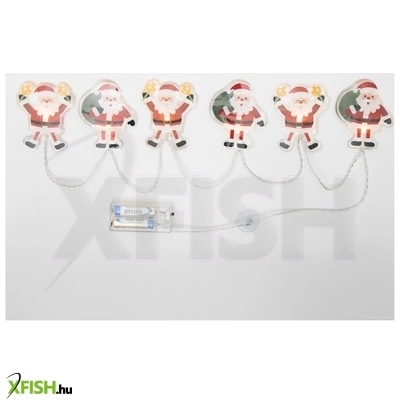 Dekorációs termékek home mls6 led-es mikulás fényfüzér, szilikon, 6db melegfehér led, elemes tápellátás, beltéri kivitel