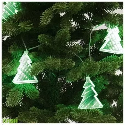 dekorációs termékek home mrlc 6/t led-es fenyőfa fényfüzér, 1 m / 72 db hidegfehér led, alagúthatású fenyődísszel, állófényű, átlátszó vezeték, elemes, beltéri kivitel