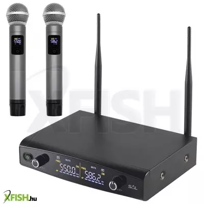 Sal mvn 600 vezeték nélküli mikrofonszett, digitális zajszűrés, 2x30 csatorna, ~80 M hatótáv, uhf frekvenciasáv