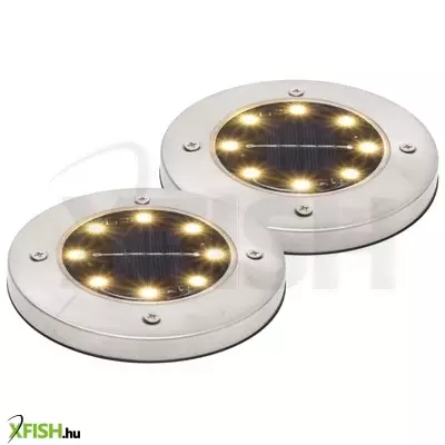 Home mx626ww napelemes kerti lámpa, 2 db-os szett, 8 db melegfehér led, akkumulátor, acél és műanyag