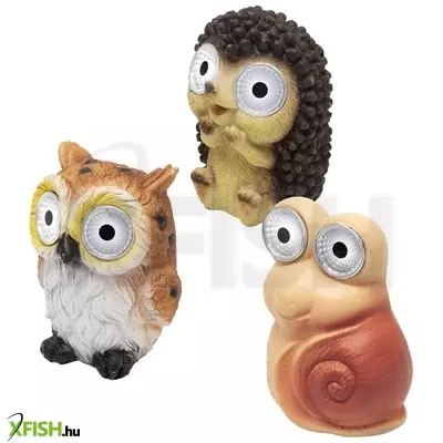 Home mx670 napelemes kerti kisállatok lámpa, 2 db melegfehér led, akkumulátor, műgyanta és műanyag, 12db/display