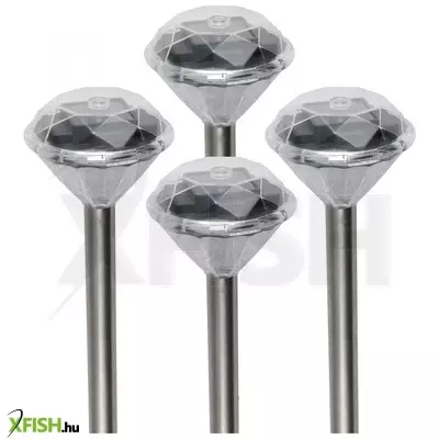 Home mx 802/4 napelemes kerti lámpa szett, 4 db, 1 db led, fém és műanyag, automatikus, kristályszerű fej