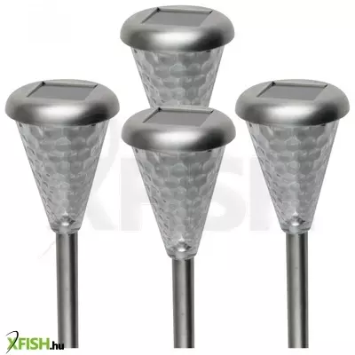 Home mx 811/4 napelemes kerti lámpa szett, 4 db, 1 db led, fém, üveg és műanyag, automatikus