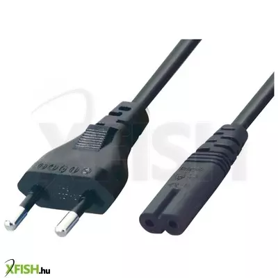 use home n 11/vde hálózati csatlakozókábel, 1,5 m, h03vvh2-f 2x0,5 mm2, max.500w, fekete