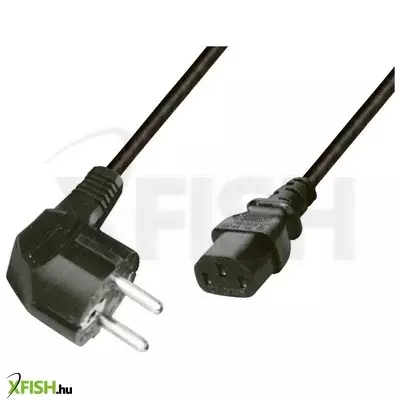 use home n 5 számítógépes hálózati csatlakozókábel, 2 m, h05vv-f 3g0,75 mm2 kábellel, védőérintkezős, max.1380w, fekete