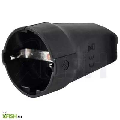 Home nea 1/bk földelt aljzat egyenes kábelvezetéssel, aljzat gyermekvédelemmel, rugalmas törésgátlóval, 3680 w, fekete