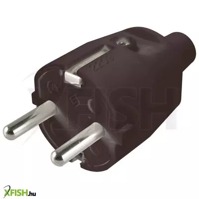 Home ned 1/bk földelt dugvilla egyenes kábelvezetéssel, rugalmas törésgátlóval, max. 3680 w, fekete