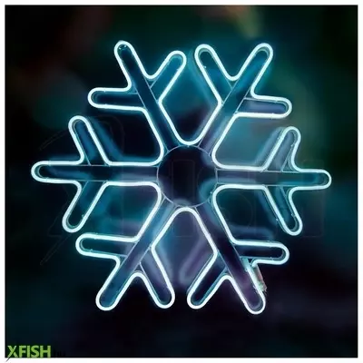 Dekorációs termékek home neon 2 hókristály figura, led-es neon fény, két oldalú, fém váz, ip44, kültéri, beltéri, jégkék