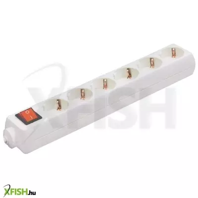Home nv 06k hálózati elosztó, szerelhető, 6 gyermekvédelemmel ellátott kapcsolós aljzat, max. 3500w, fehér