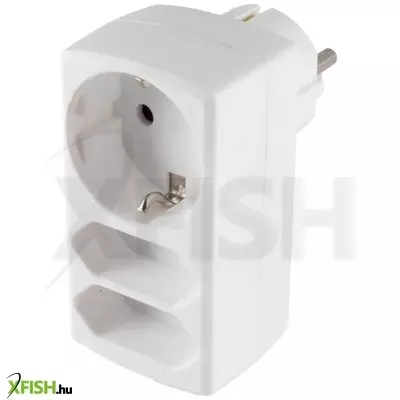 Home nv 131/wh hálózati elosztó, 3 aljzat, 2 euro aljzat, 1 védőérintkezős aljzat (max. 3680w), fehér