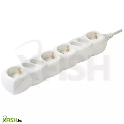 Home nv 18-3/wh/1,5 hálózati elosztó, 3 m, h05vv-f 3g1,5 mm2 kábel, ip 20 kivitel, 4 védőérintkezős és 4 euro aljzat, max. 3500w, fehér