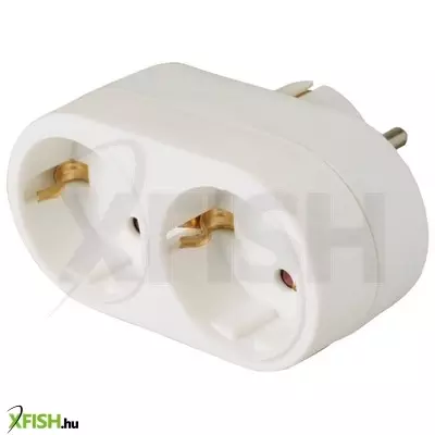 Home nv 22-90 hálózati elosztó, 2 földelt aljzat gyermekvédelemmel ellátva, 90°-ban elfordított aljzat, (max. 3680w), fehér