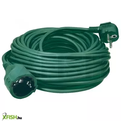 home nv 2-10/gr/1,5 hosszabbító, 10 m, h05vv-f 3g1,5 mm2 kábel, ip 20 kivitel, 250v~/16a/3680w, pipa alakú dugó és egyenes lengő aljzat, zöld színű