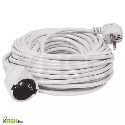 home nv 2-10/wh/1,5 hosszabító, 10 m, h05vv-f 3g1,5 mm2 kábel, ip 20 kivitel, 250v~/16a/3680w, pipa alakú dugó és egyenes lengő aljzat, fehér színű