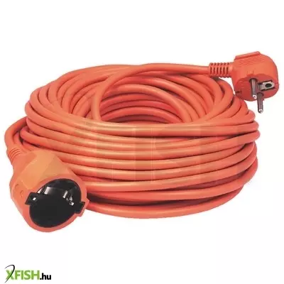 home nv 2-20/or/1,5 hosszabbító, 20 m, h05vv-f 3g1,5 mm2 kábel, ip 20 kivitel, 250v~/16a/3680w, pipa alakú dugó és egyenes lengő aljzat, narancssárga színű