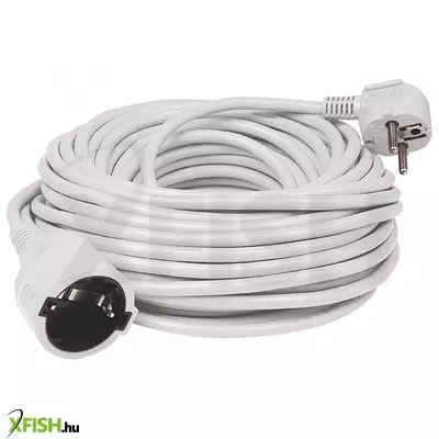Home nv 2-30/wh/1,5 hosszabbító, 30 m, h05vv-f 3g1,5 mm2 kábel, ip 20 kivitel, 250v~/16a/3680w, pipa alakú dugó és egyenes lengő aljzat, fehér színű