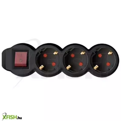 Home nv 3k-3/bk/1,5 hálózati elosztó, 3 m, h05vv-f 3g1,5 mm2 kábel, kétpólusú kapcsoló, ip20 kivitel, 3 védőérintkezős aljzat, max. 3500w, fekete