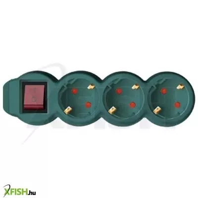 home nv 3k-3/gr/1,5 hálózati elosztó, 3 m, h05vv-f 3g1,5 mm2 kábel, kétpólusú kapcsoló, ip20 kivitel, 3 védőérintkezős aljzat, max. 3500w, zöld