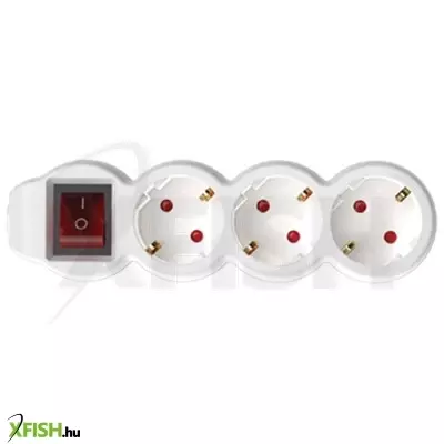 Home nv 3k-3/wh/1,5 hálózati elosztó, 3 m, h05vv-f 3g1,5 mm2 kábel, kétpólusú kapcsoló, ip20 kivitel, 3 védőérintkezős aljzat, max. 3500w, fehér