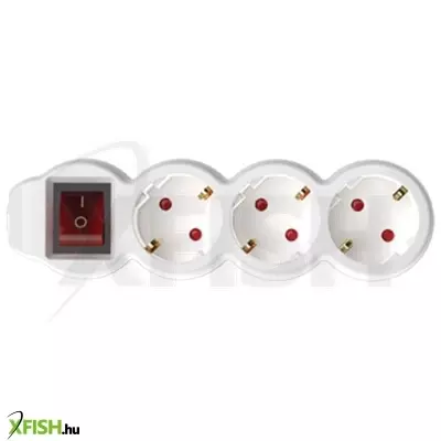 Home nv 3k/wh/1,5 hálózati elosztó, 1,5 m, h05vv-f 3g1,5 mm2 kábel, kétpólusú kapcsoló, ip20 kivitel, 3 védőérintkezős aljzat, max. 3500w, fehér