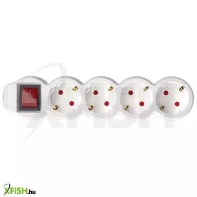 home nv 4k-3/wh/1,5 hálózati elosztó, 3 m, h05vv-f 3g1,5 mm2 kábel, kétpólusú kapcsoló, ip20 kivitel, 4 védőérintkezős aljzat, max. 3500w, fehér