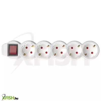 Home nv 5k-3/wh/1,5 hálózati elosztó, 3 m, h05vv-f 3g1,5 mm2 kábel, kétpólusú kapcsoló, ip20 kivitel, 5 védőérintkezős aljzat, max. 3500w, fehér