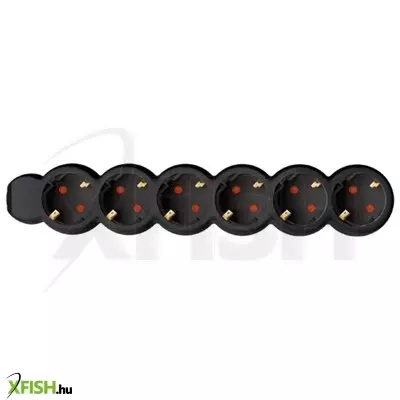 Home nv 6-3/bk/1,5 hálózati elosztó, 3 m, h05vv-f 3g1,5 mm2 kábel,  ip20 kivitel, 6 védőérintkezős aljzat, max. 3500w, fekete