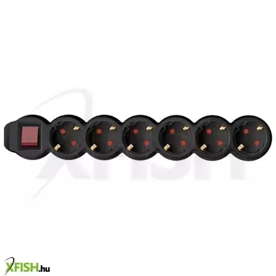 Home nv 6k-3/bk/1,5 hálózati elosztó, 3 m, h05vv-f 3g1,5 mm2 kábel, kétpólusú kapcsoló, ip20 kivitel, 6 védőérintkezős aljzat, max. 3500w, fekete