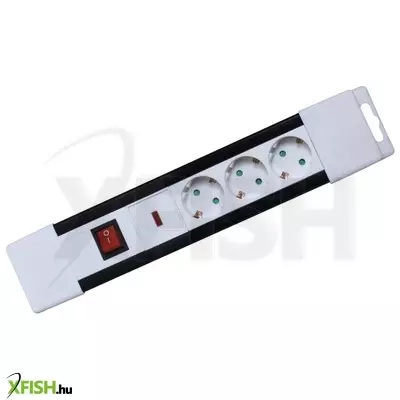 Home nvp 03k/wh túlfeszültség védett hálózati elosztó, 2 m, kapcsolós, h05vv-f 3g1,5 mm2 kábel, ip20 kivitel, 3 aljzat, max. 3500w, falra akasztható