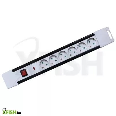 Home nvp 06k/wh túlfeszültség védett hálózati elosztó, 2 m, kapcsolós, h05vv-f 3g1,5 mm2 kábel, ip20 kivitel, 6 aljzat, max. 3500w, falra akasztható