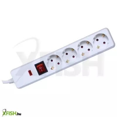 Home nvt 04k/wh túlfeszültség védett hálózati elosztó, 1,5 m, kapcsolós, h05vv-f 3g1,5 mm2 kábel, ip20 kivitel, 4 aljzat, max. 3500w