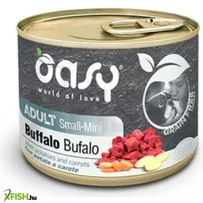 Oasy dog konzerv GF adult small/mini buffalo 200g, 24 db/csomag