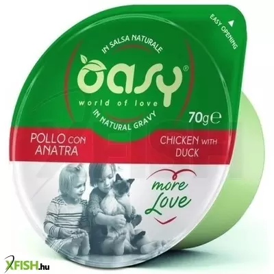 Oasy cat tálka more love chicken with duck 70g, 24 db/csomag