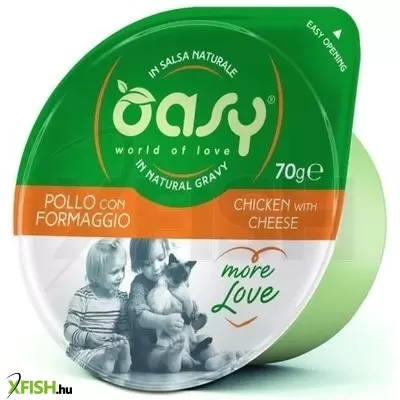 Oasy cat tálka more love chicken & cheese 70g, 24 db/csomag